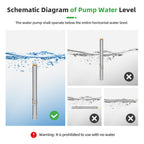 DIFFUL Solar Water Pump Kit, 2 inch 300 W 24 V DC For Off-Grid Living
