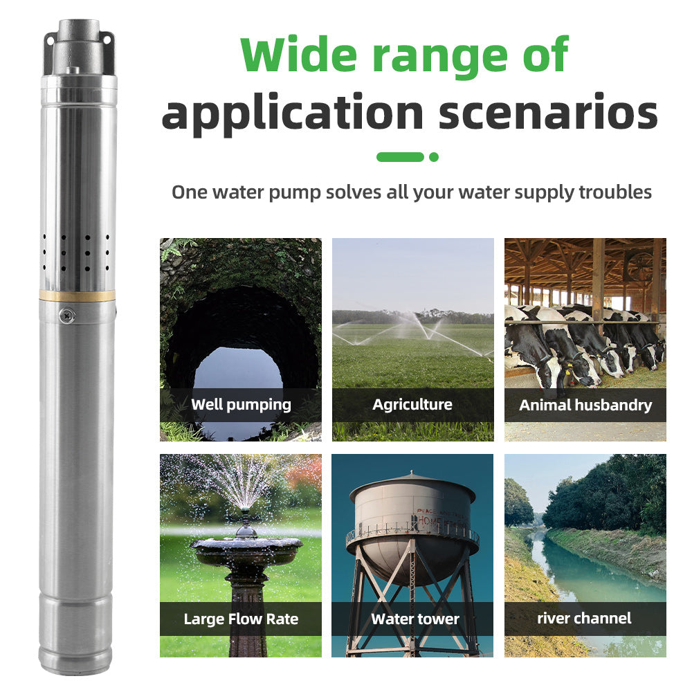DIFFUL Solar Screw Pump, 2 inch 210 W 36 V DC For Livestock