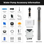 DIFFUL Solar Screw Pump, 2 inch 210 W 36 V DC For Livestock