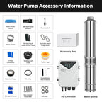 DIFFUL Solar Well Pumps, 3 inch 500 W 48 V DC For Off-Grid Living
