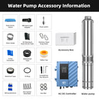 DIFFUL Solar Energy Pump, 3 inch 750 W 85 V - 280 V AC/DC For Drip Lines