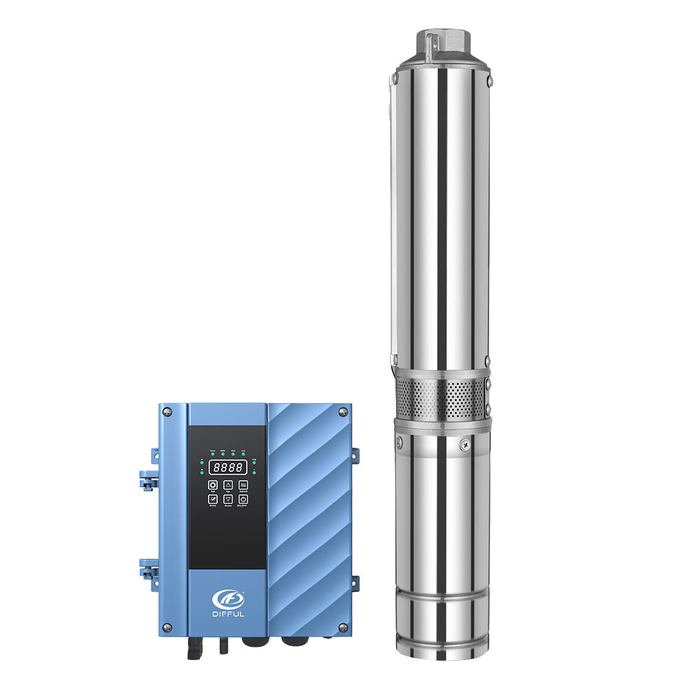 DIFFUL Solar Bore Pump, 3 inch 750 W 85 V - 280 V AC/DC For Livestock