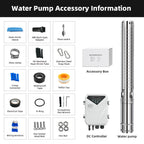 DIFFUL Solar Borehole Pumps, 3 inch 600W 48 V DC For Livestock