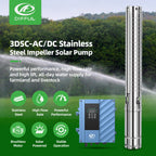 DIFFUL Solar Water Pump Solutions, 3 inch 750 W 85 V - 280 V AC/DC For Sprinklers