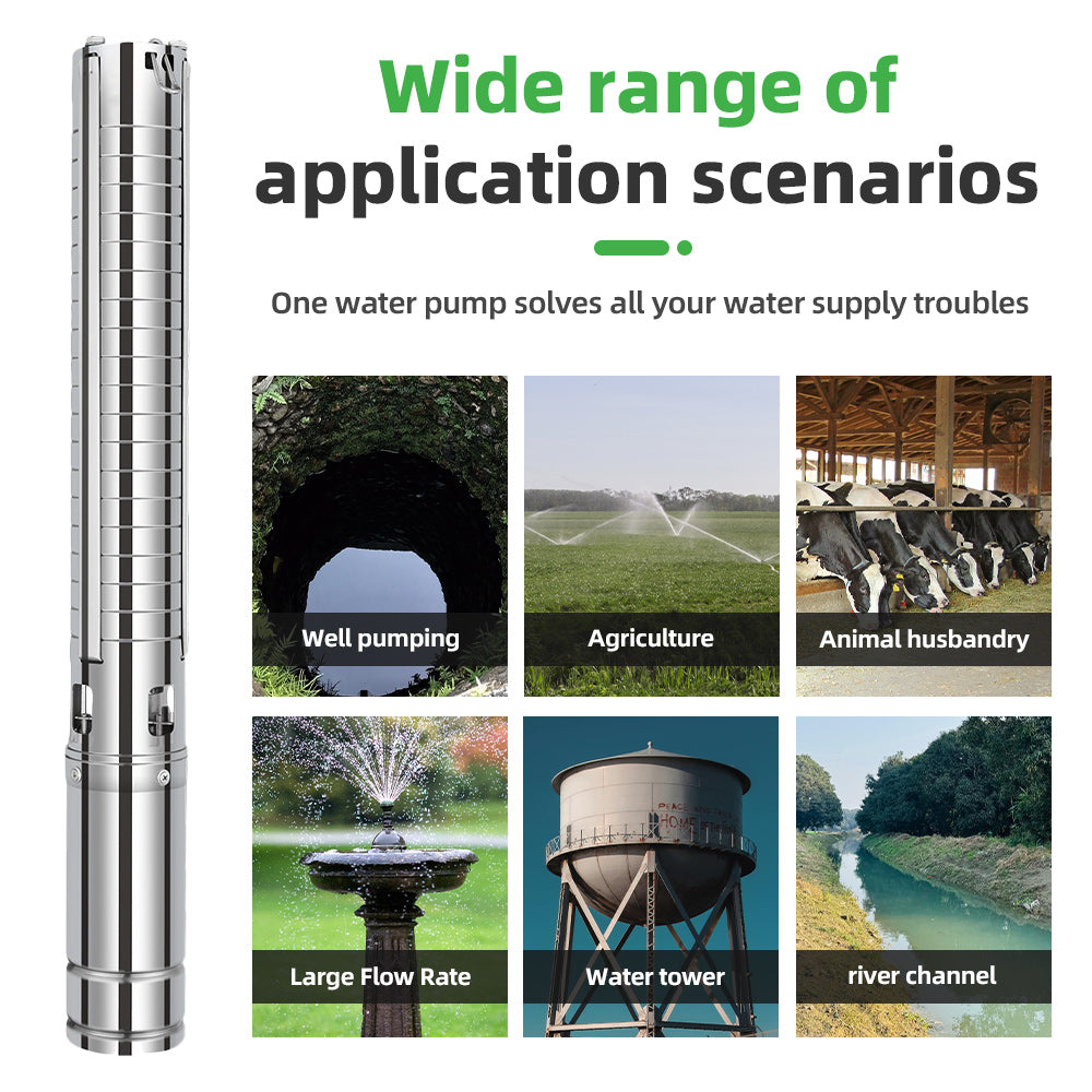 DIFFUL Solar Water Pump Solutions, 3 inch 750 W 85 V - 280 V AC/DC For Sprinklers