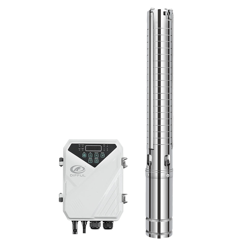DIFFUL Solar Borehole Pumps, 3 inch 750W 72 V DC For Livestock