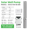 DIFFUL Solar Submersible Pump, 3 inch 600W 48 V DC For Off-Grid Living