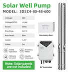 DIFFUL Solar Submersible Pump, 3 inch 600W 48 V DC For Off-Grid Living
