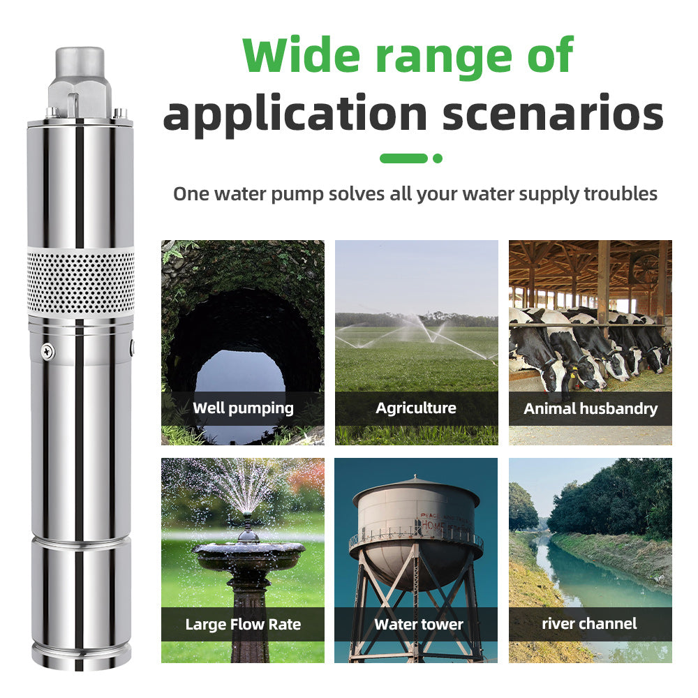 DIFFUL Solar Screw Pump Solutions, 3 inch 750 W 72 V DC For Irrigation