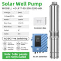 DIFFUL Solar Pump For Water Tank, 4 inch 17 M³/H Flow 2200W 85 V - 280 V AC/DC For Sprinklers