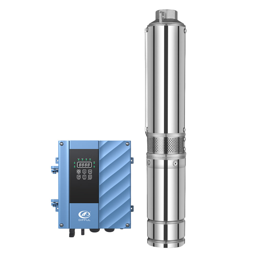 DIFFUL Solar Water Pump, 4 inch 12 M³/H Flow 2200 W 85 V - 280 V AC/DC For Sprinklers