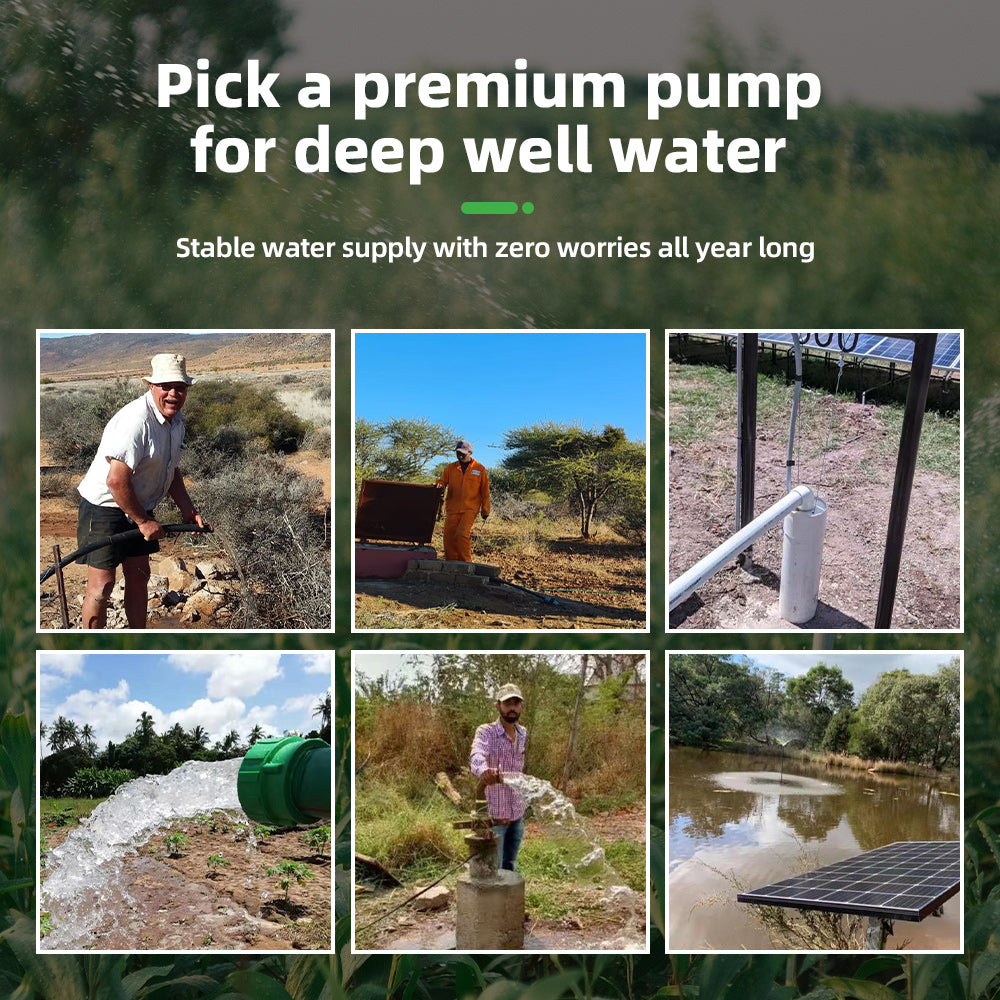 DIFFUL Solar Water Pump, 4 inch 230 M High Head 3000 W 85 V - 280 V AC/DC For Sprinklers
