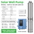 DIFFUL Solar Water Pump, 4 inch 12 M³/H Flow 2200 W 85 V - 280 V AC/DC For Sprinklers