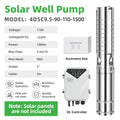 DIFFUL Solar Powered Submersible Water Pumps, 4 inch 1500W 110 V DC For Irrigation
