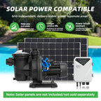 DIFFUL Solar Swimming Pool Pump, 27 M³/H Flow 19 M Head 1200 W 110V DC for Farm