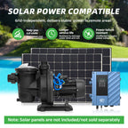 DIFFUL Solar Swimming Pool Pump, 20 M³/H Flow 19 M Head 900 W 72V AC/DC for Filling Ponds