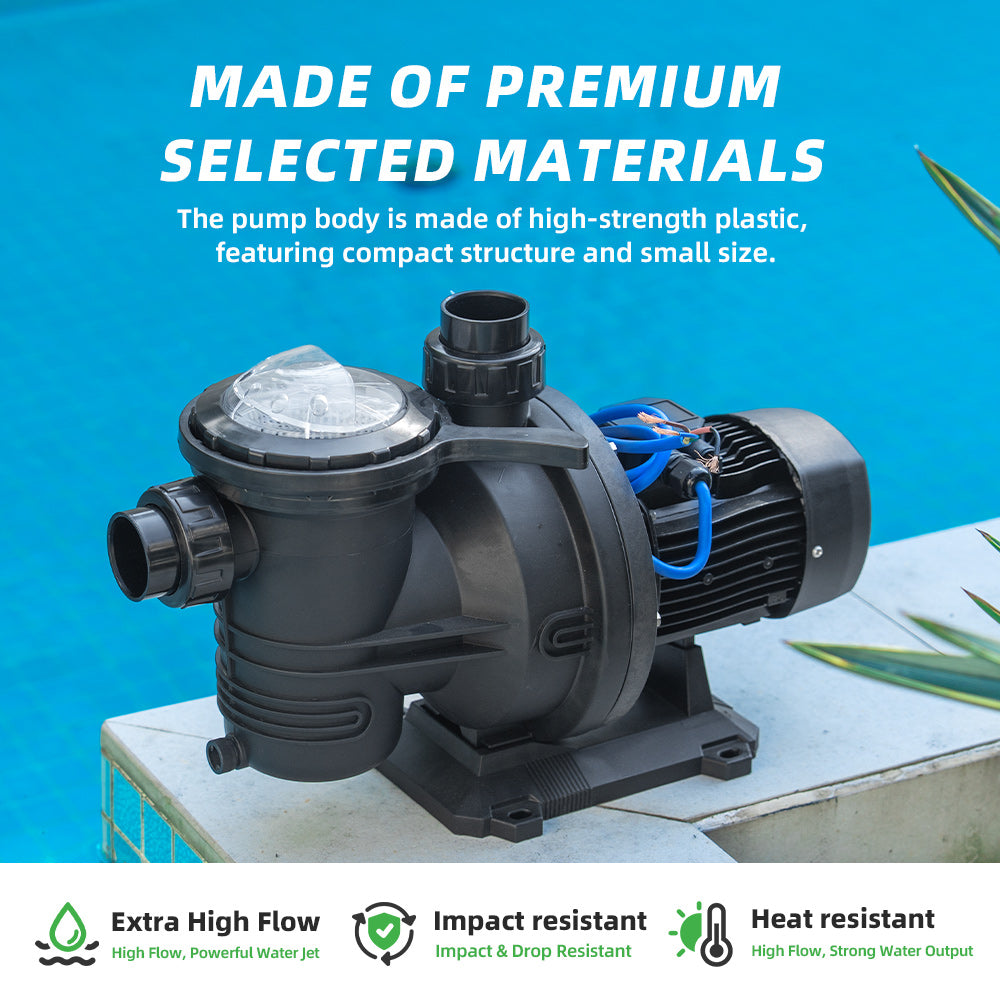 DIFFUL Solar Swimming Pool Pump, 20 M³/H Flow 19 M Head 900 W 72V AC/DC for Filling Ponds